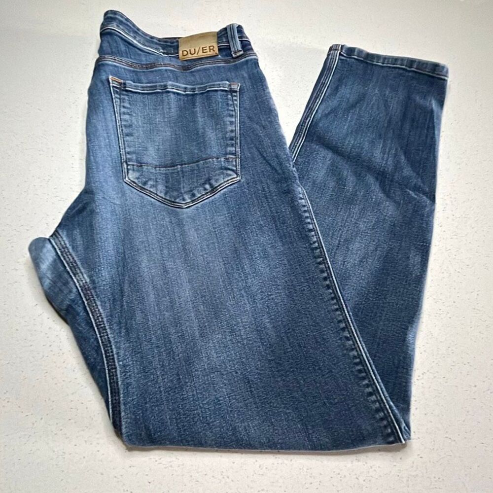 DU/ER Slim Fit Stretch Blue Jeans Denim Pants Size 34/33
